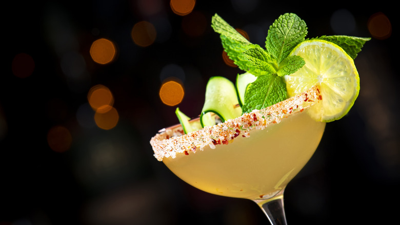 close up of a margarita cocktail