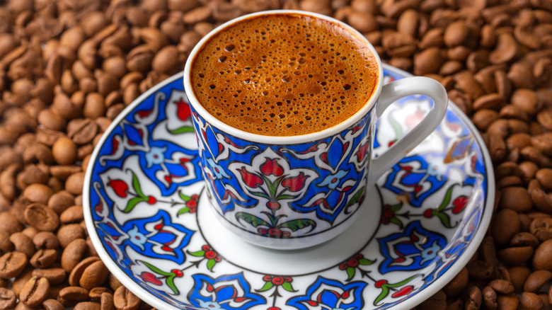 Turkish or Greek coffee in cup