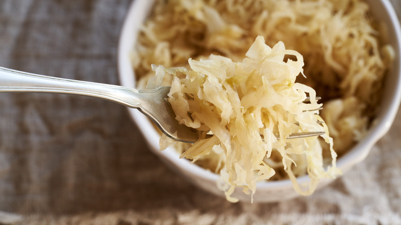 forkful of sauerkraut