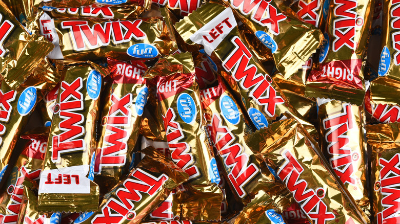 Pile of Twix candy bars packaged as 