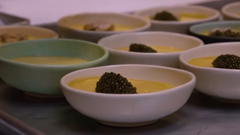 caviar in ceramic bowls
