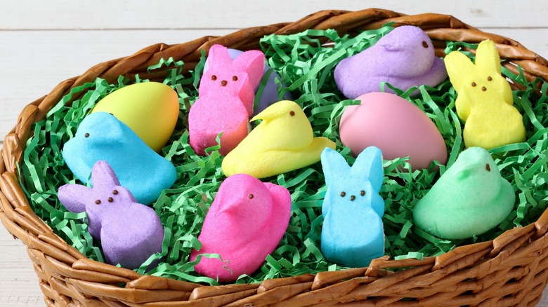 Peeps in a basket